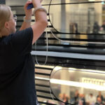 Bunte Glas Fassade – Tape Art Gestaltung für Opening House of Communication Munich – Serviceplan – Tape Art Eventdesign by DUMBO AND GERALD